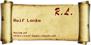 Reif Lenke névjegykártya